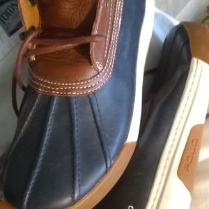 Ralph Lauren Polo leather rain boots sz.8.5